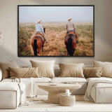 54943176-MGV-CV-36X24-Cowboy Wall Art Wall Art Canvas Print, Framed Western Canvas Art Picture Print, Rustic Ranch Scene Perfect Rustic Western Decor