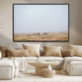 14761944-MGV-CV-36X24-Foggy Plains Wall Art Canvas Print, Framed Horseback Riders Art Picture Print, Rustic Western Perfect Rustic Western Decor Artwork