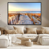 73351887-MGV-CV-36X24-Ocean Sunset Wall Art Wall Art Canvas Print, Framed Nautical Photography Art Picture Print, Summer Beach House Decor Perfect