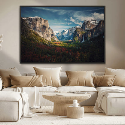 15244033-MGV-CV-36X24-Yosemite National Wall Art Canvas Print, Framed Mountain Landscape Art Picture Print, El Capitan Perfect Rustic Farmhouse Decor