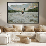41674074-MGV-CV-36X24-Bison Wall Art – American Buffalo Wildlife Photography Canvas Print, Western Mountain Landscape Artwork Rustic Nature Decor for