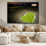 23655234-MGV-CV-36X24-Lambeau Field Stadium Wall Art – American Football Night Game Canvas Print with Packed Crowd and Lights – Sports Decor for Man