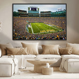 96617112-MGV-CV-36X24-Lambeau Field Wall Art – Green Bay Packers NFL Football Stadium Canvas Print – Game Day Crowd Sports Decor for Man Cave, Bar, or
