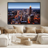 81886632-MGV-CV-36X24-Atlanta Skyline Wall Art – Vibrant City Lights Canvas Print, Modern Urban Cityscape Decor for Living Room, Office, or Apartment