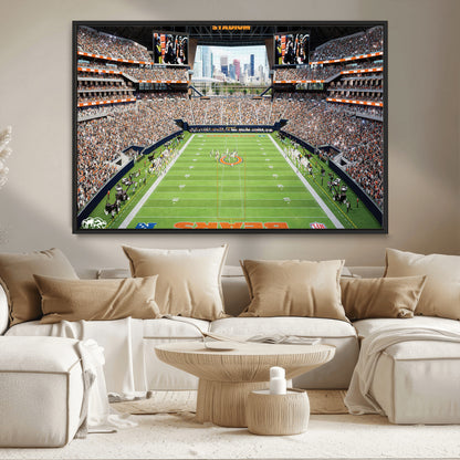 76935553-MGV-CV-36X24-Football Stadium Wall Art – Panoramic Game Day Canvas Print, Sports Decor for Man Cave, Office, Bar, or Living Room