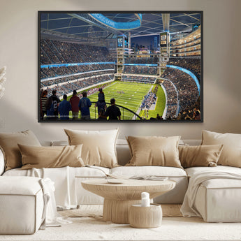41816511-MGV-FC-36X24_Black-Chicago Dome Stadium Wall Art – Futuristic Football Arena Canvas Print, Modern Sports Fan Decor for Man Cave, Office, Bar, or