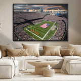 98106777-MGV-FC-36X24_Black-Soldier Field Wall Art – Chicago Bears Stadium Canvas Print with American Flag, Game Day Football Decor for Man Cave, Bar, or