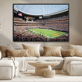 32530647-MGV-CV-36X24-Chicago Bears Stadium Wall Art – Futuristic Dome Arena Canvas Print, Modern Football Concept Design Decor for Man Cave, Bar, or