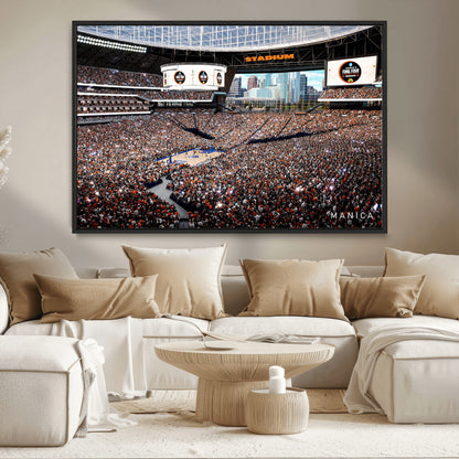 38616413-MGV-FC-36X24_Black-Chicago Dome Stadium Wall Art – Futuristic Basketball Final Four Arena Canvas Print, Modern Sports Fan Decor for Man Cave or