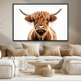 637908607-MGV-FC-93X47-3P_Black-Highland Cow Wall Art Print – Rustic Farmhouse Animal Portrait, Scottish Highland Cattle Canvas, Modern Country Wall Decor for