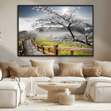 34632598CRY-MGV-CV-36X24-Sakura Cherry Blossom Pathway Canvas Wall Art – Tranquil Walk Through Blossoming Nature – Ready to Hang