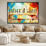 YKE34632598CR-MGV-CV-36X24-Abstract Last Supper with Apostles Wall Art Canvas Print