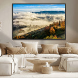 21551192-MGV-CV-36X24-Landscape Wall Art – Autumn Mountain View Canvas Print, Scenic Nature Photography Decor for Bedroom, Living Room, Office, Cabin or