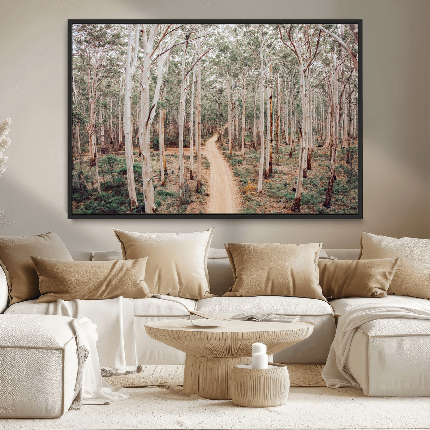 24760563-MGV-CV-36X24-Forest Wall Art – Tranquil Woodland Path Canvas Print, Scenic Nature Photography Decor for Bedroom, Living Room, Office, Cabin or
