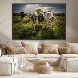67277447-MGV-CV-36X24-Farmhouse Wall Art – Herd of Cows Canvas Print, Rustic Country Pasture Photography Decor for Bedroom, Living Room, Office, Ranch,