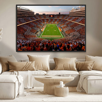 37160229-MGV-CV-36X24-Tennessee Volunteers Wall Art – Neyland Stadium Sunset Checkerboard Game Canvas Print, Vols Football Panorama Sports Decor