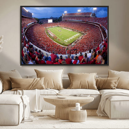 10244378-MGV-CV-36X24-Sanford Stadium Wall Art – Panoramic Georgia Bulldogs Day Game Football Canvas Print, Game Day Crowd Sports Decor for Office, Man