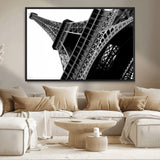 89033-MGV-CV-36X24-Eiffel Tower Wall Art – Dramatic Black and White Architectural Canvas Print, Modern Paris Decor for Office, Living Room or
