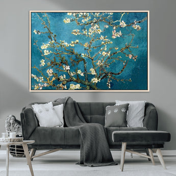 91714-MGV-CV-36X24-Almond Blossoms Wall Art – Handcrafted Van Gogh Inspired Floral Canvas Print, Beautiful Nature Decor for Living Room, Bedroom, or