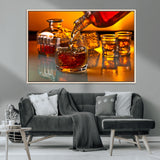 18250-MGV-CV-36X24-Whiskey Pour Wall Art – Captivating Whiskey Splash Canvas Print, Elegant Bar or Home Lounge Decor for Office, Man Cave or Living