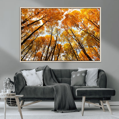 11823-MGV-CV-36X24-Golden Autumn Tree Canopy Wall Art – Stunning Fall Forest Leaves Print, Warm Seasonal Nature Decor for Home, Office or Cabin