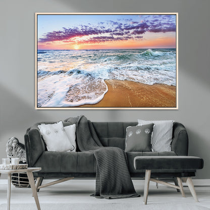 44120-MGV-CV-36X24-Ocean Sunset Wall Art – Beach Landscape Canvas Print, Serene Coastal Decor for Living Room, Office or Bedroom
