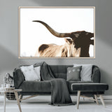35866-MGV-CV-36X24-Texas Longhorn Wall Art – Rustic Western Bull Canvas Print, Farmhouse Animal Photography Decor for Living Room, Office, or Ranch