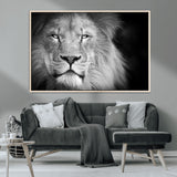 94453-MGV-CV-36X24-Lion Portrait Wall Art – Black and White King of the Jungle Canvas Print, Safari Wildlife Decor for Office, Bedroom, or Living