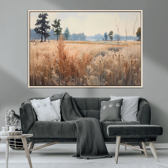 98822-MGV-CV-36X24-Autumn Meadow Wall Art – Tranquil Grassland Landscape Canvas Print, Rustic Country Decor for Living Room, Bedroom or Farmhouse