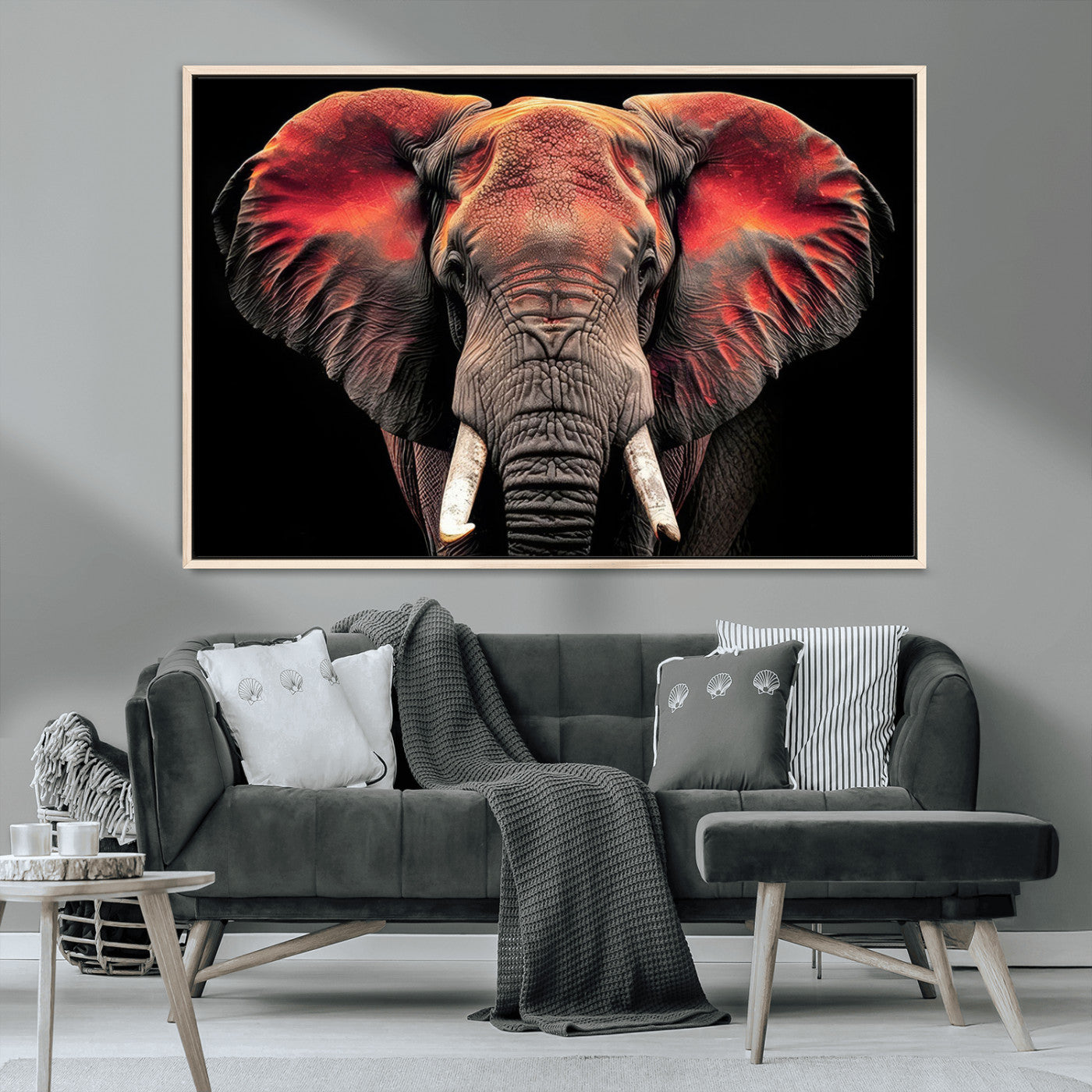 54719-MGV-CV-36X24-Elephant Wall Art – Majestic African Elephant Canvas Print, Wildlife Safari Animal Decor for Living Room, Bedroom, Office or Man