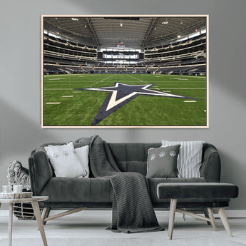 14834-MGV-CV-36X24-Dallas Att Stadium Wall Art Canvas Print, Framed Texas NFL Stadium Art Picture Print, American Football Stadium Perfect Sports