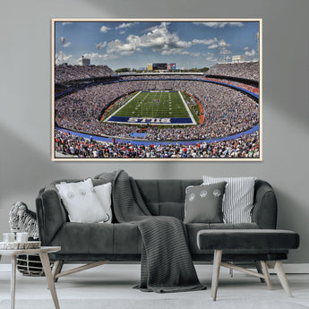76491-MGV-CV-36X24-Buffalo Bills Stadium Wall Art Canvas Print, Framed Bills Stadium Art Picture Print, Highmark Stadium Perfect Sport Room Decor