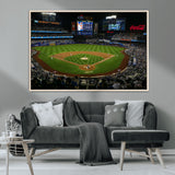 25148-MGV-CV-36X24-Baseball Stadium Wall Art – Canvas Print Night Game Packed Crowd Bright Lights Sports Photography, Dynamic Decor for Game Room,