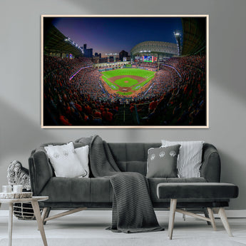 44322-MGV-CV-36X24-Minute Maid Park Wall Art Canvas Print, Framed Houston Astros Stadium Art Picture Print, Houston Astros Field Perfect Sports Room