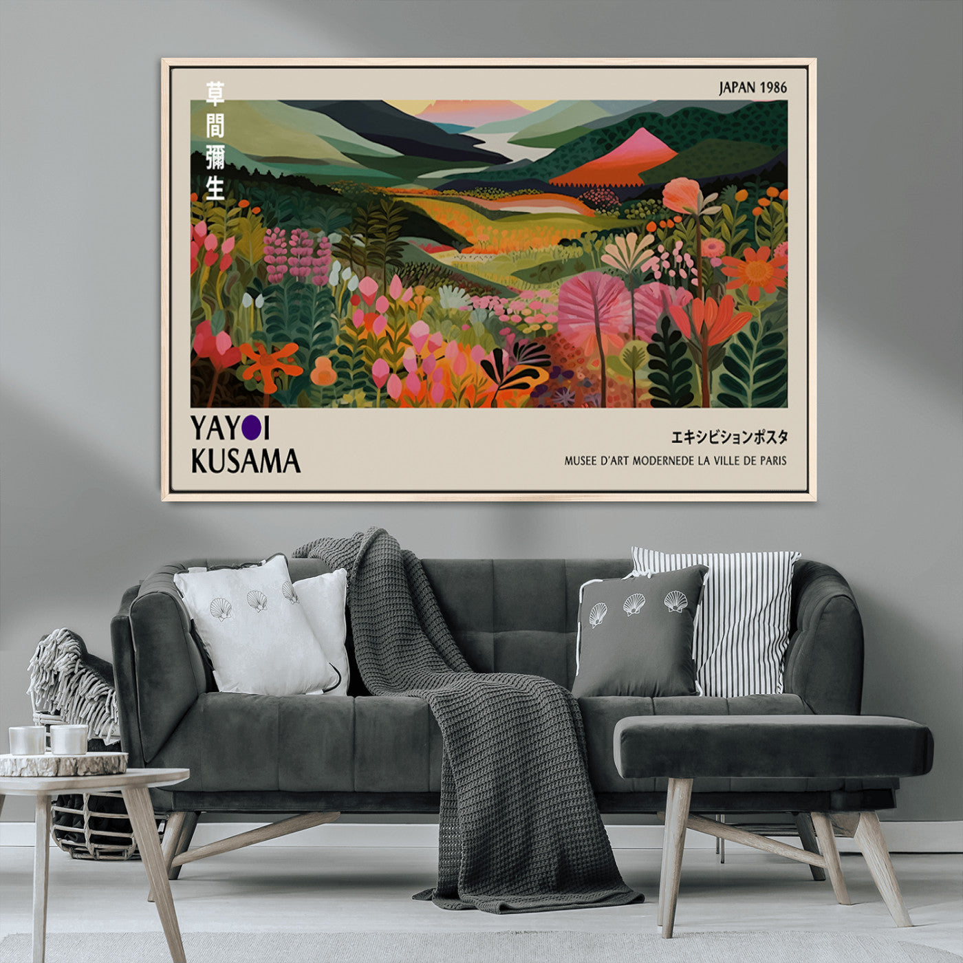 75719-MGV-CV-36X24-Botanical Mountain Valley Wall Art – Panoramic Nature Canvas Print, Vibrant Floral Field Artwork for Living Room, Bedroom, Office,