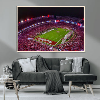 11343-MGV-CV-36X24-Bryant-Denny Stadium Wall Art – Panoramic Alabama Crimson Tide Football Field Canvas Print, Game Day Decor for Office, Man Cave or