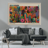 40791-MGV-CV-36X24-Kusama Inspired Wall Art – Vibrant Abstract Floral Jungle Canvas Print, Bold Pop Art Botanical Decor for Living Room, Bedroom, or