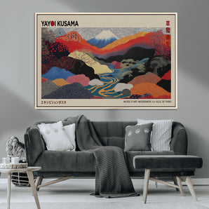 27188-MGV-CV-36X24-Yayoi Kusama Wall Art – Panoramic Abstract Landscape Canvas Print, Vibrant Modern Decor for Living Room, Bedroom, Office, or Art