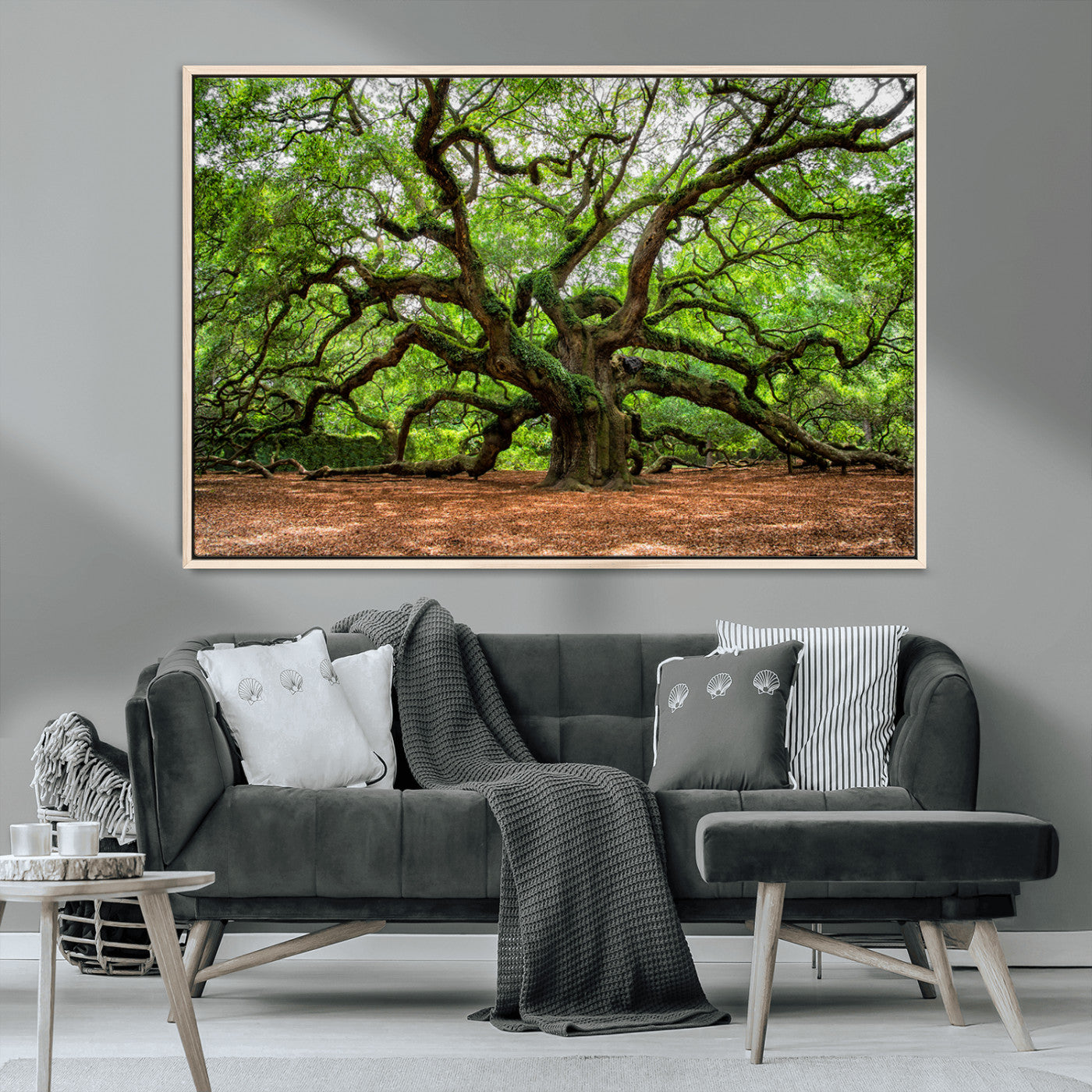 51255351-MGV-CV-36X24-Ancient Tree Wall Art – Majestic Oak Canvas Print, Large Nature Photography, Sacred Forest Landscape Wall Décor, Wisdom Tree
