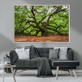 51255351-MGV-CV-36X24-Ancient Tree Wall Art – Majestic Oak Canvas Print, Large Nature Photography, Sacred Forest Landscape Wall Décor, Wisdom Tree