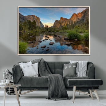 55893831-MGV-FC-36X24_Natural-Yosemite Valley Wall Art Canvas Print, Framed El Capitan Art Picture Print, Sierra Landspace Perfect Rustic Nature Decor Artwork
