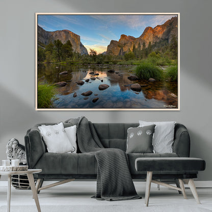 55893831-MGV-FC-36X24_Natural-Yosemite Valley Wall Art Canvas Print, Framed El Capitan Art Picture Print, Sierra Landspace Perfect Rustic Nature Decor Artwork