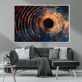 10017879-MGV-CV-36X24-Wood Tree Ring Wall Art Canvas Print, Framed Natural Wood Art Picture Print, Rustic Tree Slice Perfect Rustic Decor Artwork