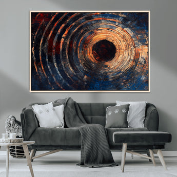 10017879-MGV-CV-36X24-Wood Tree Ring Wall Art Canvas Print, Framed Natural Wood Art Picture Print, Rustic Tree Slice Perfect Rustic Decor Artwork