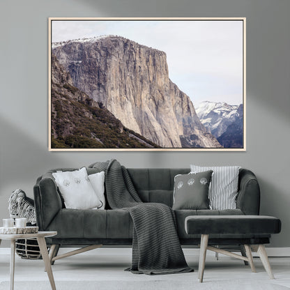 74506434-MGV-CV-36X24-El Capitan Wall Art Canvas Print, Framed Yosemite Cliff Art Picture Print, Sierra Nevada Perfect Sierra Minimalism Decor Artwork