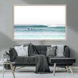 56345117-MGV-CV-36X24-Minimalist Surfing Wall Art Canvas Print, Framed Ocean Waves Art Picture Print, Soft Ocean Perfect Minimalist Coastal Decor