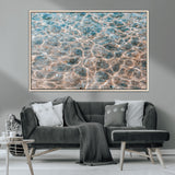 26580287-MGV-CV-36X24-Clear Water Wall Art Canvas Print, Framed Sunlit Ripples Art Picture Print, Ocean Texture Perfect Modern Coastal Decor Artwork