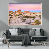 96167137-MGV-FC-36X24_Natural-Vibrant Sunset Sky Wall Art Canvas Print, Framed Joshua Tree Art Picture Print, Rugged Terrain Perfect Southwestern Boho Decor
