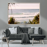 23287092-MGV-CV-36X24-Ocean Surfer Wall Art Canvas Print, Framed Coastal Surf Art Picture Print, Tropical Beach Perfect Tropical Coastal Decor Artwork