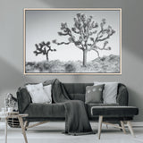 29996209-MGV-CV-36X24-Joshua Tree Art Wall Art Canvas Print, Framed Black White Landscape Art Picture Print, Desert Tree Decor Perfect Southwestern Boho